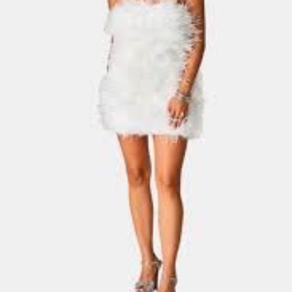 Buddy Love White Feather Dress